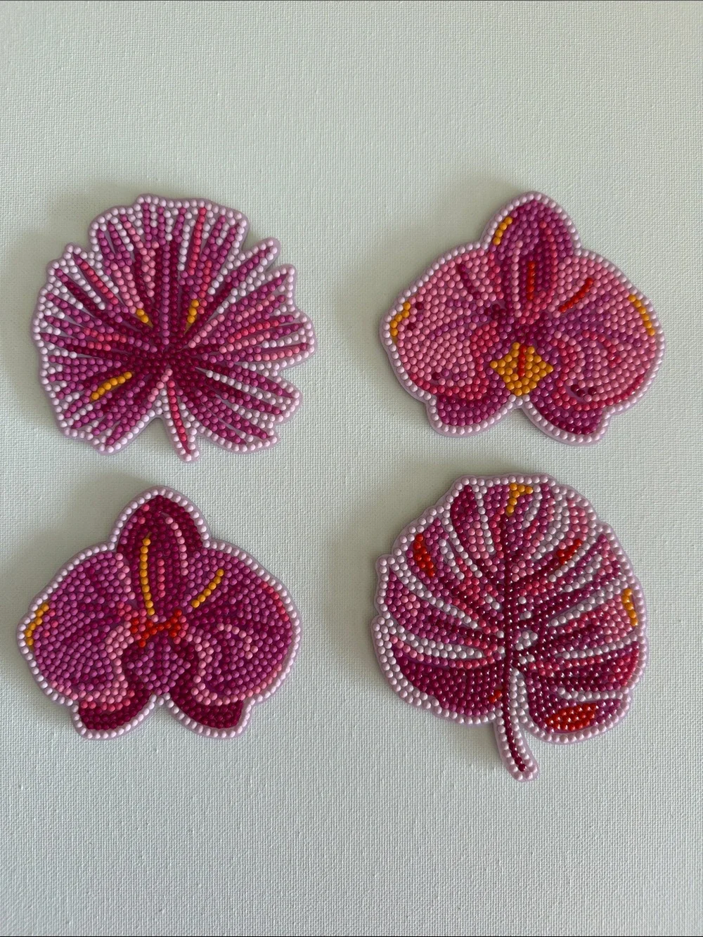 Set of 4 Tropical Glam Coasters Sealed & Durable